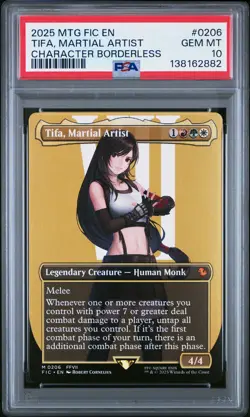 2025 MTG FINAL FANTASY COMMANDER BORDERLESS #0206 TIFA, MARTIAL ARTIST PSA 10 - Image 1