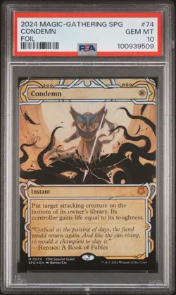 2024 MTG FOUNDATIONS SPECIAL GUESTS SHOWCASE-FOIL #0074 CONDEMN PSA 10 - Image 1