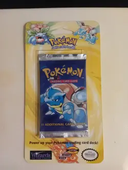 1999 WOTC Pokemon Base Set Sealed Booster Blister Pack Blastoise - Image 3