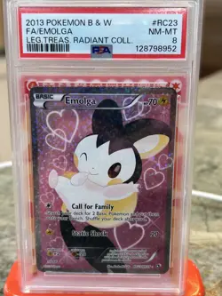 2013 POKEMON B & W LEGENDARY TREASURES FA EMOLGA RADIANT COLLECTION PSA 8 - Image 1