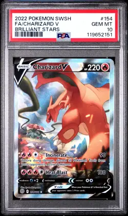 [PSA 10] Charizard V 154/172 Brilliant Stars Alternate Art POKEMON - Image 1