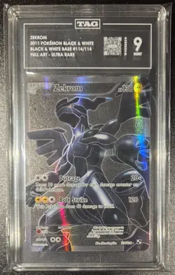 TAG 9 Pokemon Zekrom Full Art Uktra Rere 2011 Black And White 114/114 - Image 1