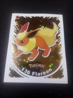 2022 POKEMON Prizma Sticker #136 Flareon Gold Star Holo Peru Gradeable - Image 1
