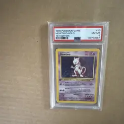 1999 Pokemon Game #10 Mewtwo Holo 1st Edition PSA 8 NM-MT - Image 4