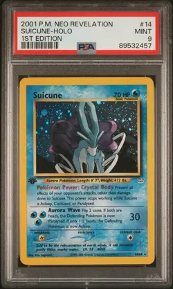 Pokemon Neo Revelation 1st Edition 2001 #14 Suicune-Holo PSA 9 - Image 1