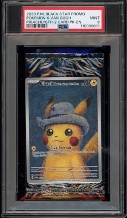 Pokemon Pikachu with Grey Felt Hat Van Gogh Promo SVP EN 085 Sealed Cello PSA 9 - Image 1