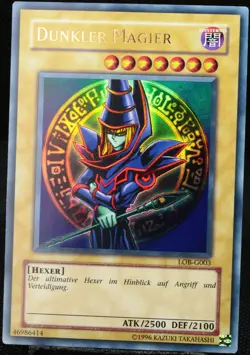 Yu-Gi-Oh! Dunkler Magier LOB-G003 Ultra Rare [EX] Dark Magician OG Old | DE 2002 - Image 3