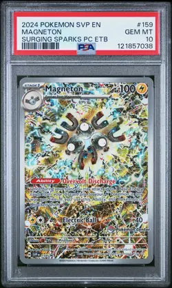 2024 POKEMON SURGING SPARKS POKEMON CENTER ETB PROMO SVP #159 MAGNETON PSA 10 - Image 1