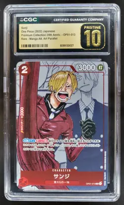 2022 ONE PIECE CCG JPN SANJI MANGA ALTERNATE ART OP01-013 CGC 10 PRISTINE B PT - Image 1