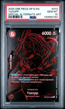 2025 ONE PIECE OP12-LEGACY OF THE MASTER SPECIAL ALTERNATE ART YASOPP PSA 10 - Image 1