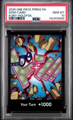2025 ONE PIECE PRB02-PREMIUM BOOSTER KOBY-FOIL DON!! CARD PSA 10 - Image 1