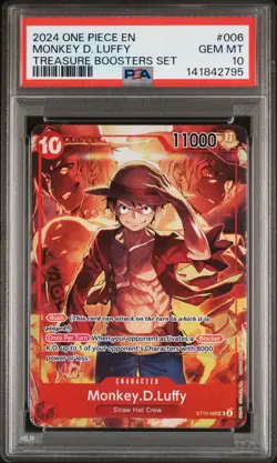 2024 ONE PIECE PROMOS TREASURE BOOSTERS SET #006 MONKEY D. LUFFY PSA 10 - Image 1