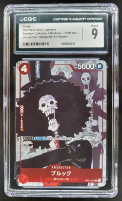 2022 One Piece Japanese Romance Dawn Brook #OP01-022 Manga Alt Art CGC 9 C PT - Image 1