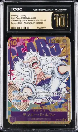 2023 ONE PIECE JPN #OP05-119 MONKEY D. LUFFY CGC 10 PERFECT - Image 1