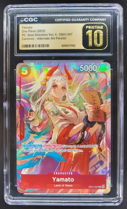 2025 ONE PIECE CCG YAMATO ALTERNATE ART EB01-007 CGC 10 PRISTINE C PT - Image 1
