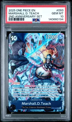 2025 ONE PIECE ENGLISH VERSION 2ND ANNIVERSARY SET #093 MARSHALL D. TEACH PSA 10 - Image 1