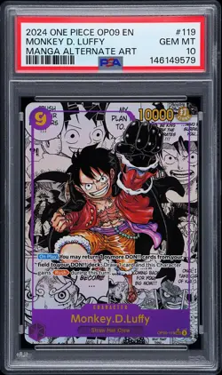 2024 ONE PIECE EMPERORS IN THE NEW WORLD MANGA ALT ART MONKEY D. LUFFY PSA 10 - Image 1
