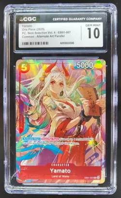 2025 ONE PIECE CCG YAMATO ALTERNATE ART EB01-007 CGC 10 C PT - Image 1