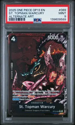 2025 ONE PIECE OP13-CARRYING ON HIS WILL ALTERNATE ART ST. TOPMAN WARCURY PSA 9 - Image 1