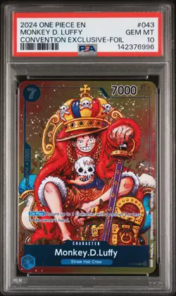 2024 ONE PIECE PROMOS CONVENTION EXCLUSIVE-FOIL #043 MONKEY D. LUFFY PSA 10 - Image 1