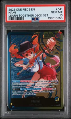 2025 ONE PIECE EN LEARN TOGETHER DECK SET #041 NAMI PSA 10 - Image 1
