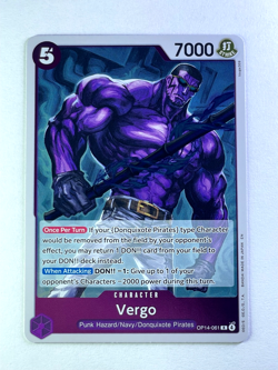 One Piece The Azure Sea's Seven Vergo Rare Alt Art #OP14-061 NM (c pics x2 - Image 3