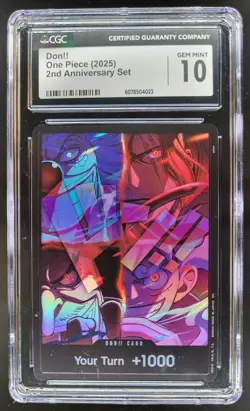 2025 ONE PIECE CCG DON!! 2ND ANNIVERSARY CGC 10 D PT - Image 1
