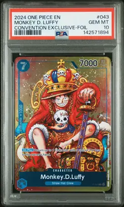 2024 ONE PIECE PROMOS CONVENTION EXCLUSIVE-FOIL #043 MONKEY D. LUFFY PSA 10 - Image 1