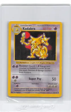 Kadabra 32/102 - SHADOWLESS BASE SET - VINTAGE WOTC Pokemon Card - LP/MP - Image 1