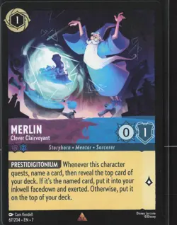 Disney Lorcana Archazia's Island #67/204 Merlin Rare NM Regular - Image 1