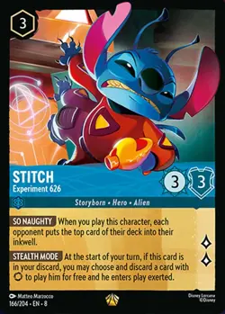 Disney Lorcana - Stitch - Experiment 626 - 166/204 Reign of Jafar Legendary TCG - Image 2