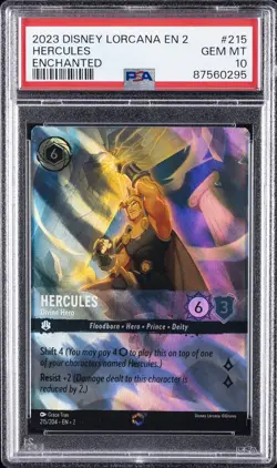2023 DISNEY LORCANA EN 2-ENCHANTED HERCULES DIVINE HERO PSA 10 - Image 1
