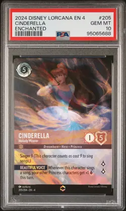 2024 DISNEY LORCANA URSULA'S RETURN ENCHANTED CINDERELLA MELODY WEAVER PSA 10 - Image 1