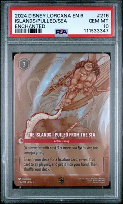 2024 DISNEY LORCANA EN 6-ENCHANTED THE ISLANDS I PULLED FROM THE SEA PSA 10 - Image 1