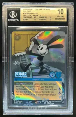 2024 Disney Lorcana Azurite Sea Oswald - The Lucky Rabbit Promos #06/D23 BGS 10 - Image 1