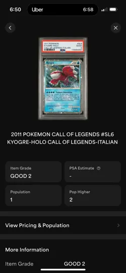POP 1 PSA 2 ITALIAN 2011 Pokemon Call of Legends SHINY Kyogre Holo Foil SL6 - Image 3