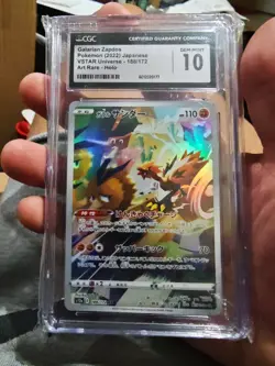 CGC 10 Galarian Zapdos 188/172 VSTAR Universe S12a Japanese AR Pokemon Card - Image 1