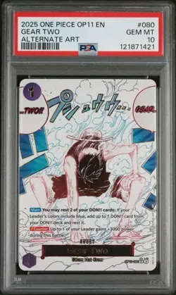 One Piece TCG OP11-080 Gear Two Alt Art PSA 10 English A Fist Of Divine Speed - Image 1