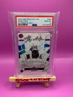 One Piece Gear Two a Fist of Divine Speed Alt Art OP11-080 PSA 10 - Image 1