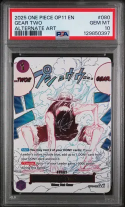 PSA 10 - Gear Two OP11-080 Alt Art - One Piece A Fist Of Divine Speed English - Image 1