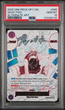 One Piece CCG Gear Two OP11-080 Alt Art (English) A Fist of Divine Speed PSA 10 - Image 1