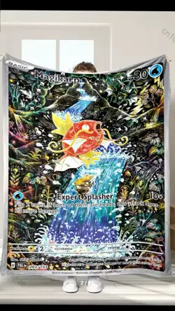 Medium Blanket Pokemon Card Magikarp 203/193 Paldea Evolved Illustration Rare - Image 1