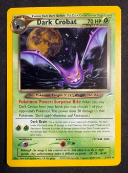 Dark Crobat Holo Swirl Neo Destiny 2/105 Pokemon Card TCG NM/DMG - Image 1