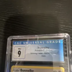 Pokemon Bunnelby Shining Fates Shiny Vault SV097/SV122 Holo CGC 9 Rare Card - Image 3