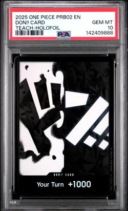 2025 ONE PIECE PRB02-PREMIUM BOOSTER MARSHALL D. TEACH-FOIL DON!! CARD PSA 10 - Image 1