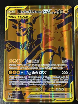 Pokemon Tag Team Reshiram Charizard SM247 & Pikachu Zekrom SM248 GX Jumbo Card G - Image 3