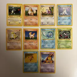 Pokemon TCG Lot ( 10 Cards) Base Set Shadowless WOTC Vintage 1999 LP - Image 1