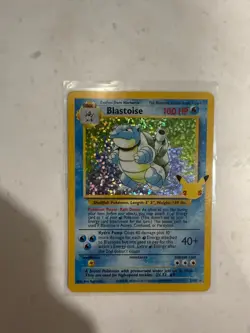 Blastoise 1995 holo 25th Anniversery VG condition POKEMON card - Image 1