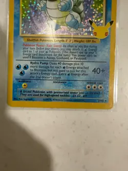 Blastoise 1995 holo 25th Anniversery VG condition POKEMON card - Image 3