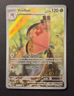 Pokemon TCG Vivillon Holo Illustration Rare Card SV08 Surging Sparks 193/191 - Image 1